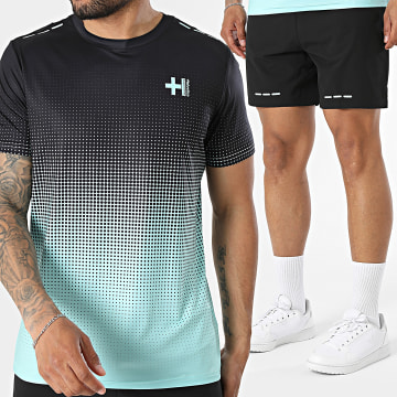 Helvetica - Completo T-Shirt E Jogger Ivan 12 19 Nero Turchese