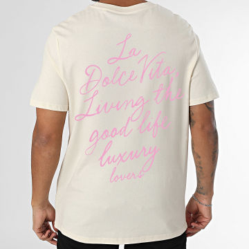Luxury Lovers - Camiseta Oversize La Dolce Vita Beige