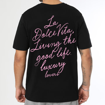 Luxury Lovers - Camiseta Oversize La Dolce Vita Negro