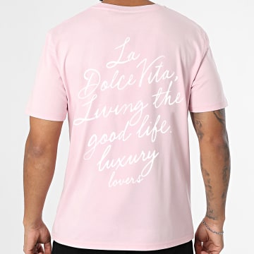 Luxury Lovers - Camiseta Oversize La Dolce Vita Rosa