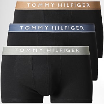 Tommy Hilfiger - Lot De 3 Boxers 3881 Noir Vert Kaki Clair Bleu Marine Camel