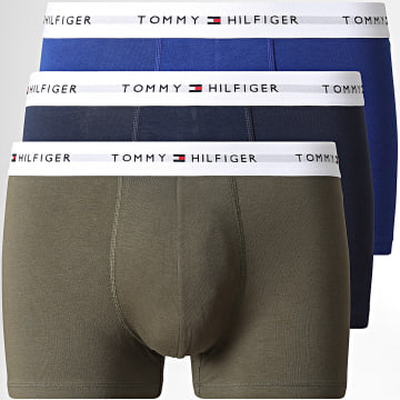 Tommy Hilfiger - Lot De 3 Boxers 3889 Bleu Roi Bleu Marine Vert Kaki