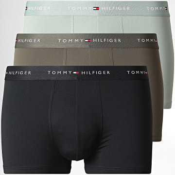 Tommy Hilfiger - Lot De 3 Boxers 3877 Noir Vert Clair Vert Kaki