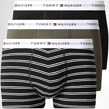 Tommy Hilfiger - Lot De 3 Boxers Stretch Cotton 3891 Noir Vert Kaki