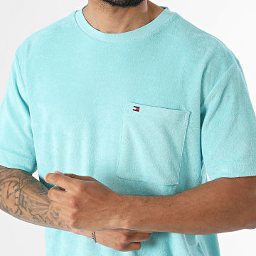 Tommy Hilfiger - Tee Shirt Tissu Eponge Relaxed Fit Towelling 3058 Bleu Clair