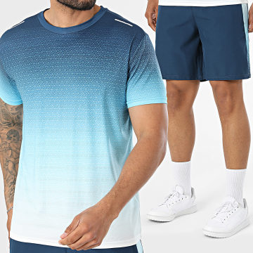 Classic Series - Co-ord Set T-Shirt En Casual Short 544 Marineblauw Lichtblauw Wit