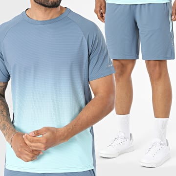 Classic Series - Ensemble Tee Shirt Et Short Jogging Bleu Gris Bleu Clair