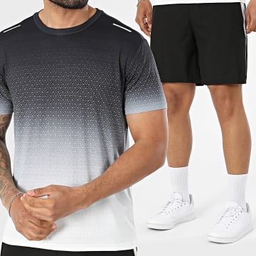 Classic Series - Ensemble Tee Shirt Et Short Jogging 544 Noir Gris Blanc
