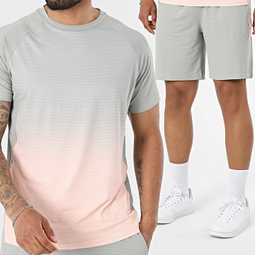 Classic Series - Ensemble Tee Shirt Et Short Jogging 528 Gris Clair Rose