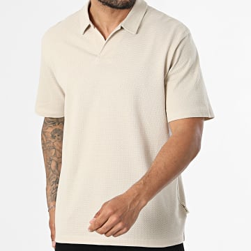 Jack And Jones - Polo Manga Corta Texturizada Devin Daytona Beige
