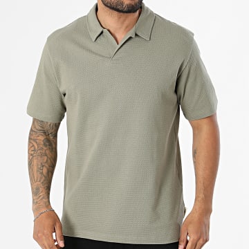 Jack And Jones - Polo Manga Corta Texturado Devin Daytona Verde Kaki