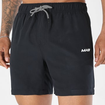 MA9 Mafia Nueve - Pantaloncino da bagno Small Logo Nero Bianco