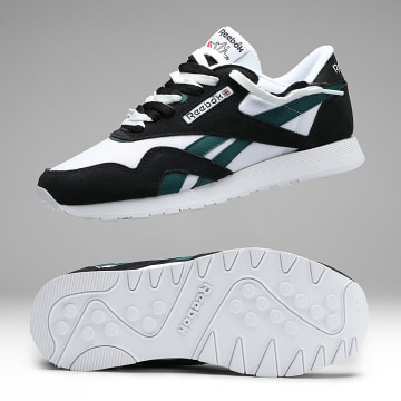 Reebok - Sneakers Classic Nylon Bianco Nero Verde Esclusiva Ryses x SUPERLACED