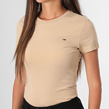 Tommy Jeans - T-Shirt Donna Slim 0459 Beige