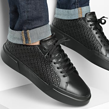 Calvin Klein - Sneakers Chunky Cupsole Laceup Leather AOP 1383 Triple Black