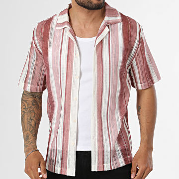 Frilivin - Hemd Kurzarm Häkeln mit Streifen 1282 Rosa Hellbeige