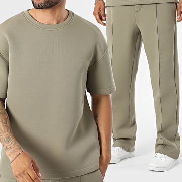 Ikao - Ensemble Tee Shirt Et Pantalon Jogging 674 Vert Kaki