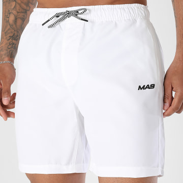 MA9 Mafia Nueve - Pantaloncino da bagno Small Logo Bianco Nero