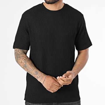 Only And Sons - T-Shirt Texturiert Lazio Schwarz