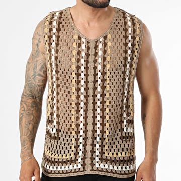 Frilivin - Débardeur Ajouré 330 Beige Marron
