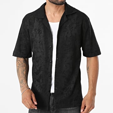 Frilivin - Camisa Manga Curta 300 Preto Floral