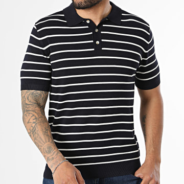 Frilivin - Polo Manga Corta Punto A Rayas 753 Azul Marino Blanco