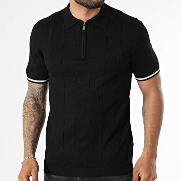 Frilivin - Polo Manga Curta Malha Gola Zíper 271 Preto