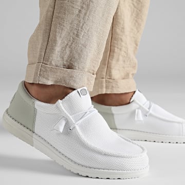 Hey Dude - Mocassins Wally Funk Mesh Split Wit Grijs
