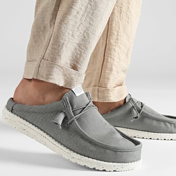 Hey Dude - Mocassins Wally Slip Stretch Canvas Grijs
