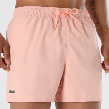 Lacoste - Badehose Logo Bestickt Krokodil Hellrosa
