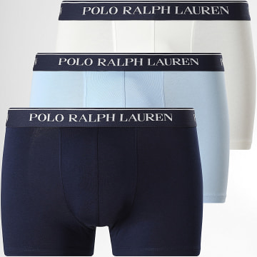 Polo Ralph Lauren - Pack de 3 Boxers Blanco Azul Claro Azul Marino