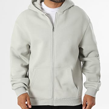 Urban Classics - Sudadera Sudadera con Capucha y Cremallera Fluffy TB7284 Gris Claro