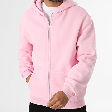 Urban Classics - Sudadera Sudadera con Capucha y Cremallera Fluffy TB7284 Rosa