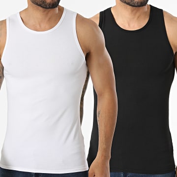 Urban Classics - Lot De 2 Débardeurs Bamboo TB7685B Blanc Noir