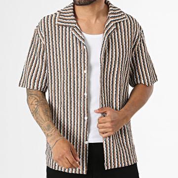 Frilivin - Camisa De Manga Curta Estival 799 Branco Preto Camel