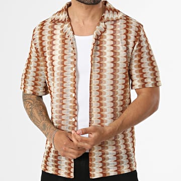Frilivin - Camisa De Manga Curta Vazada 410 Bege