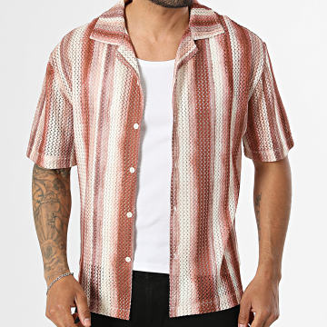 Frilivin - Camisa Manga Curta Ajourée 726 Bege Claro Rosa