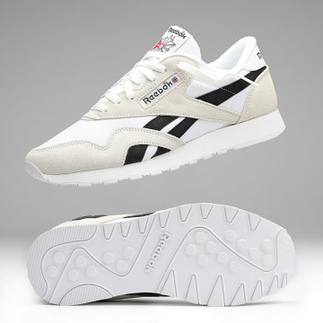 Reebok - Sneakers Classic Nylon Wit Beige Zwart Exclusief Ryses