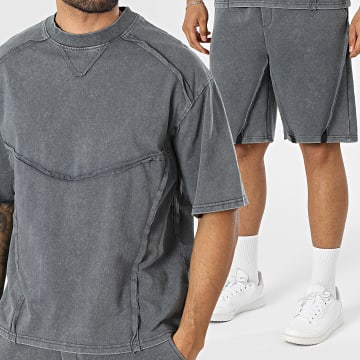 Uniplay - Conjunto Camiseta Oversize Y Pantalón Corto De Chándal 378 Gris Antracita