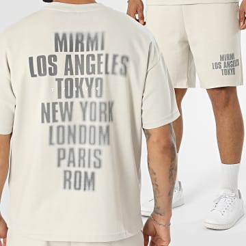 Uniplay - Completo T-Shirt Oversize e Pantaloncino Jogging 068 Beige