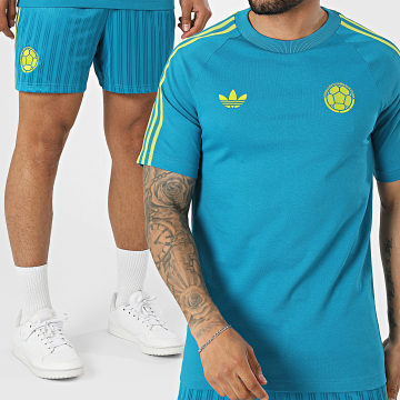 Adidas Originals - Completo T-Shirt e Pantaloncino da jogging 3 Stripes Colombia Originals KA1532 JZ9091 Blu