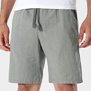 Frilivin - Pantalón Corto Efecto Lino 516 Verde Kaki