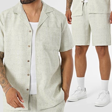 Frilivin - Conjunto Camisa Manga Curta E Calção 705 Bege Mesclado