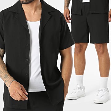 Frilivin - Conjunto Camisa Manga Curta E Calção 5K1 Preto