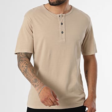 Jack And Jones - Camiseta con cuello abotonado Aman Beige
