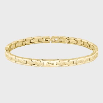 Lacoste - Bracciale Metropole Logo Coccodrillo Inciso Dorato