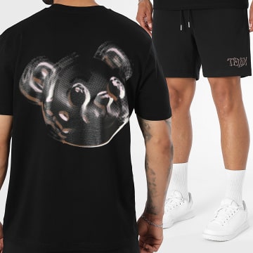 Teddy Yacht Club - Completo T-Shirt E Pantaloncino Jogging Anaglyphe Rosa Nero