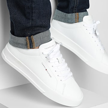 Tommy Hilfiger - Sapatilhas Court Leather Detail Essential 5367 White Universal Grey