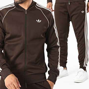Adidas Originals - Completo di tuta a strisce SST TP KE3508 KE3513 Marrone Rosa