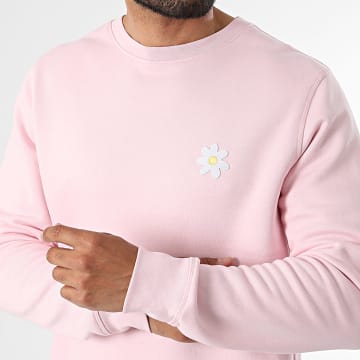 Luxury Lovers - Hoodie Crewneck Daisy Borduurwerk Roze